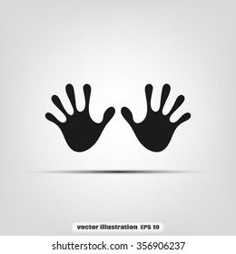 Stop hand Icon Vector. 