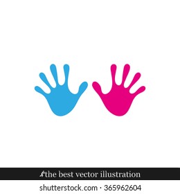 Stop hand Icon Vector. 