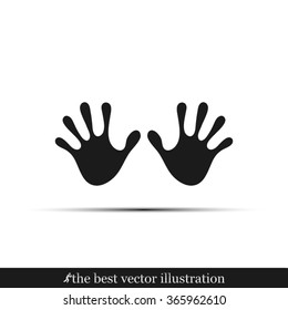Stop hand Icon Vector. 