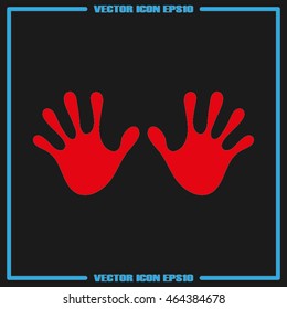 Stop hand Icon Vector.