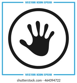 Stop hand Icon Vector.