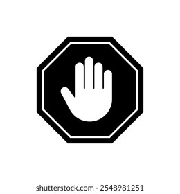 Stop hand icon vector. Do not touch illustration sign. Hand forbidden symbol.
