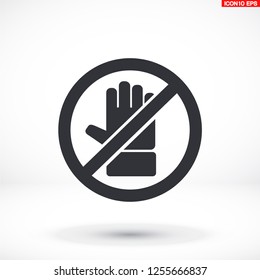 Stop Hand, icon . Vector  Eps 10 