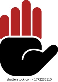 Stop hand icon. Vector. Flat and modern style.