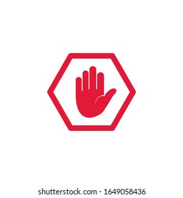 stop hand Icon vector sign isolated for graphic and web design. stop hand symbol template color editable on white background.