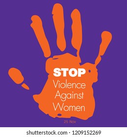 stop hand International Day for the Elimination of Violence against Women Vector illustration