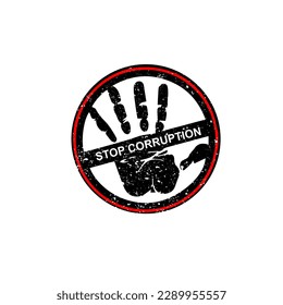 paro de la mano logo círculo gráfico