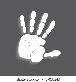 Stop hand. No entry hand sign. Vector illustration