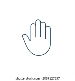 stop hand palm open icon line style graphic design vector