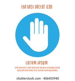 Stop hand palm vector icon. Isolated symbol logo sign.