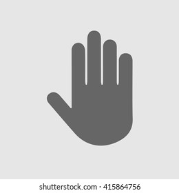 Stop hand palm vector icon. Isolated symbol sign.