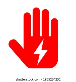 Stop hand. prohibition sign. Vector eps 10