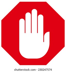 Stop hand sign