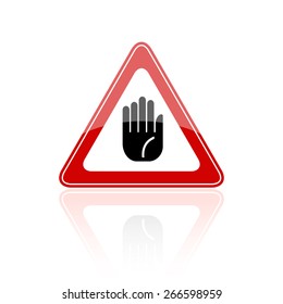 Stop hand sign