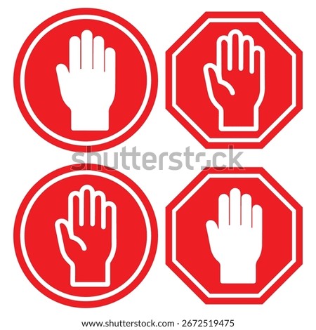 Stop hand sign. eps 10