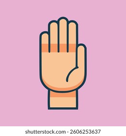 stop hand sign flat color vector illustration template design