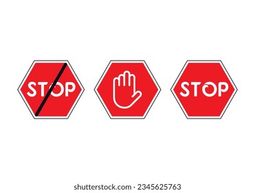 Stop Hand sign icon. Red sign symbol. stop sign red