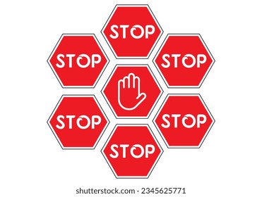 Stop Hand sign icon. Red sign symbol. stop sign red. Stop red sign circle