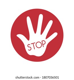 Stop Hand Sign Icon Vector Stock Vector (Royalty Free) 1807036501