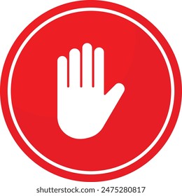 stop hand sign icon vector