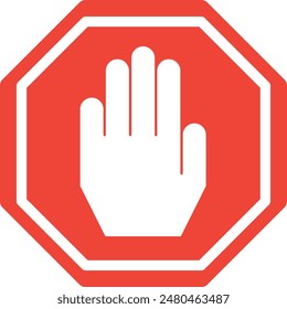 stop hand sign, no entry icon