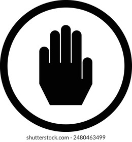 stop hand sign, no entry icon