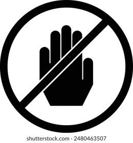 stop hand sign, no entry icon