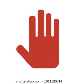 Stop hand sign on white background. Vector illustration