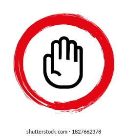 stop hand sign on white background. Vector icon.