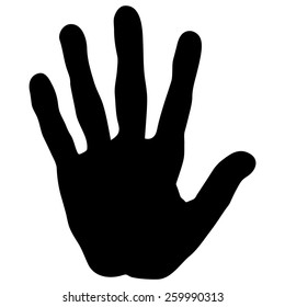 Stop Hand Sign Silhouette Vector Stock Vector (Royalty Free) 259990313 ...