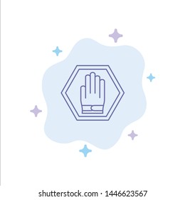 Stop, Hand, Sign, Traffic, Warning Blue Icon on Abstract Cloud Background