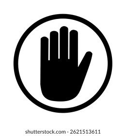 stop hand sign vector on white background. stop symbol