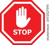 stop hand sign vector printable design