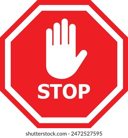 stop hand sign vector printable design