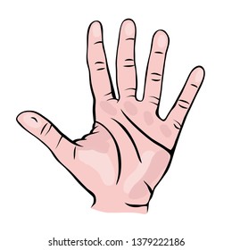 STOP HAND SIGN, HAND WIDE OPEN ILLUSTRATION VECTOR