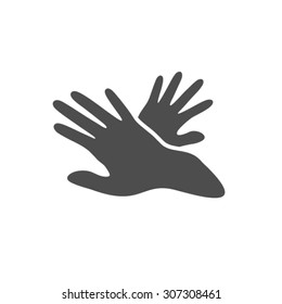 Stop Hand Silhouette icon