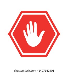 stop hand silhouette simple image logo icon