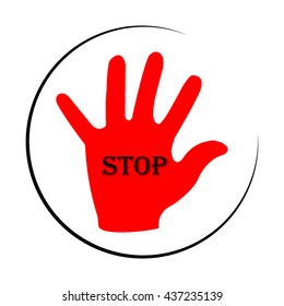 Stop Hand Silhouette Vector Illustration Stock Vector (Royalty Free ...