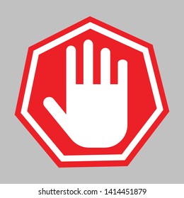 Stop With Hand Symbol Icon Vector Illustration - Vector