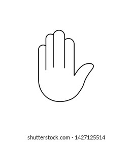Stop With Hand Symbol Icon Vector Illustration