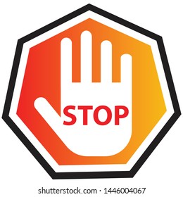 Stop Hand Symbol Icon Vector Illustration Stock Vector (Royalty Free ...