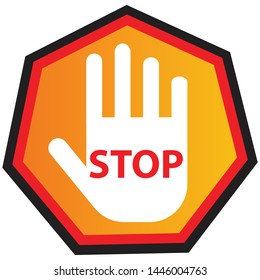 Stop With Hand Symbol Icon Vector Illustration eps - Vector