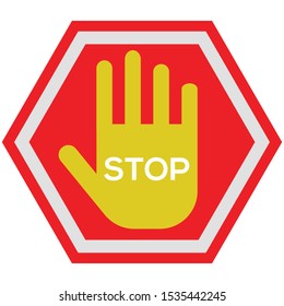 Stop Hand Symbol Icon Vector Illustration Stock Vector (Royalty Free ...