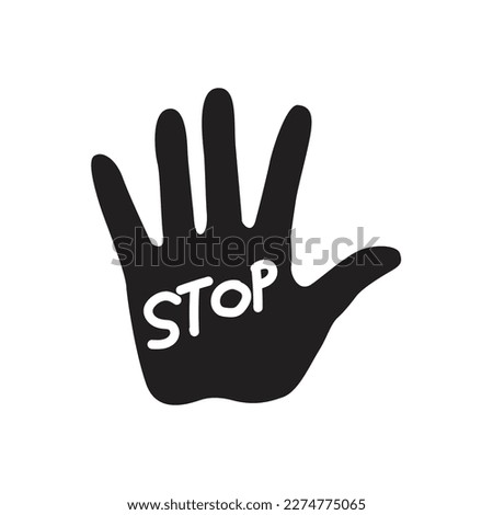 Stop hand symbol ,Vectors Illustrations 