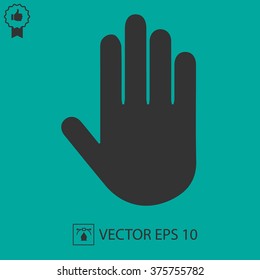 Stop hand vector icon. Vector illustration EPS 10.