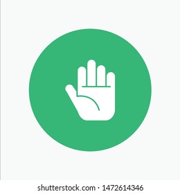 Stop, Hand white glyph icon