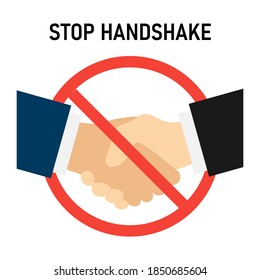 Stop Handshake Business Concept Vector Illustration. No handshake icon vector illustration no dealing no collaboration COVID 19 prevention concept