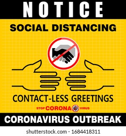 Stop Handshake, Coronavirus Outbreak, poster vector
