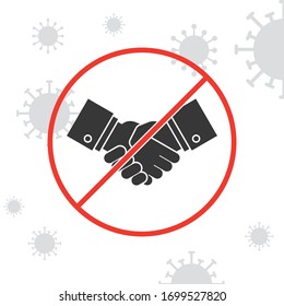 Stop handshake sign to avoid coronavirus vector illustration