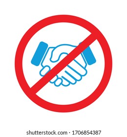 Stop handshake symbol, avoid covid-19. Design template vector